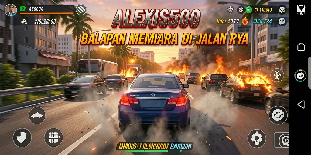 Tangkapan layar gameplay balapan yang intens dan menegangkan.