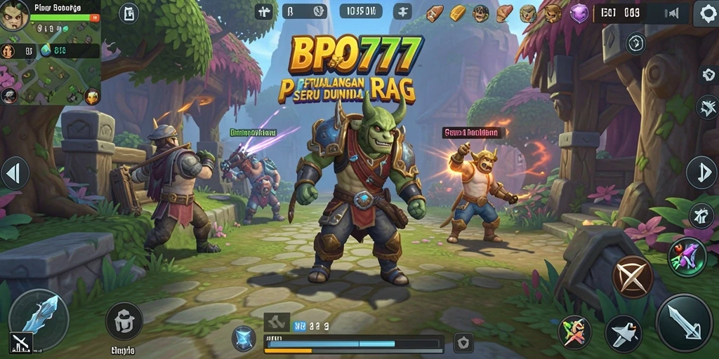 Tampilan permainan RPG yang memukau dengan karakter unik dan dunia yang luas.