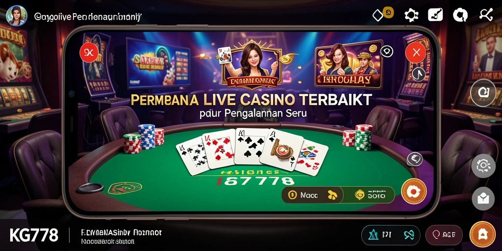 Screenshot gameplay Live Casino KG778 yang menampilkan dealer profesional.