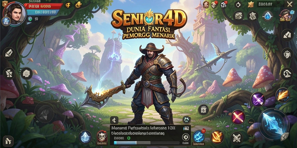 Tangkapan layar dari gameplay SENIOR4D yang menunjukkan pertarungan epik.