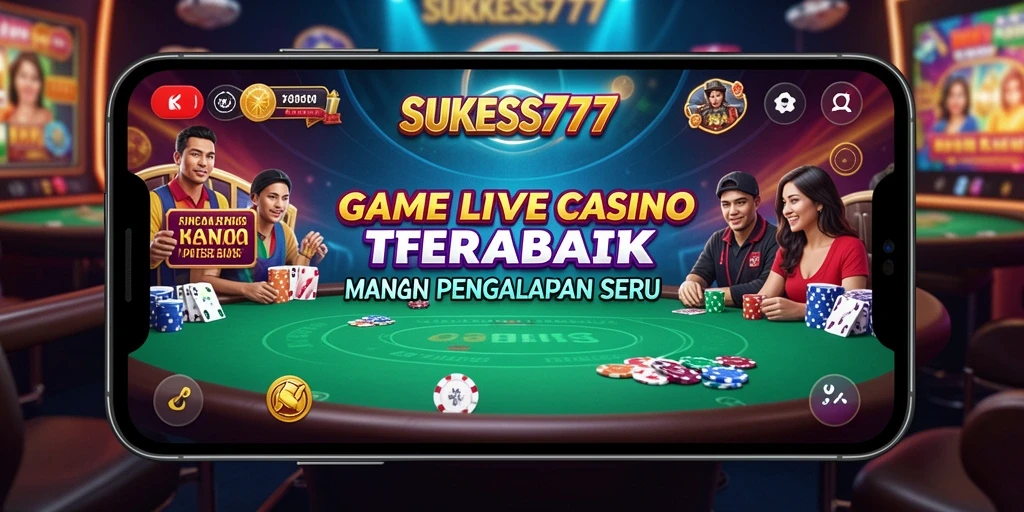 Screenshot gameplay <strong>SUKSES777</strong> menampilkan dealer profesional dan pemain aktif.