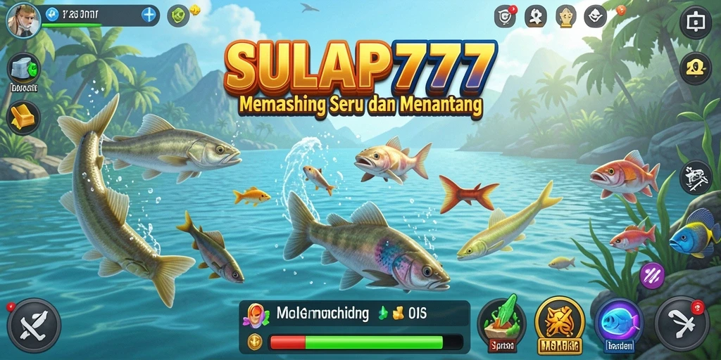 Tampilan gameplay yang menakjubkan dalam SULAP777 saat menangkap ikan.